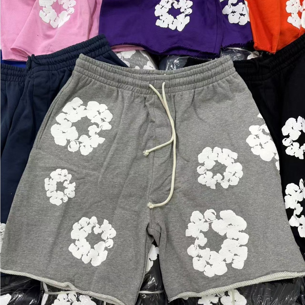 Gray Floral Men's Hybrid Shorts